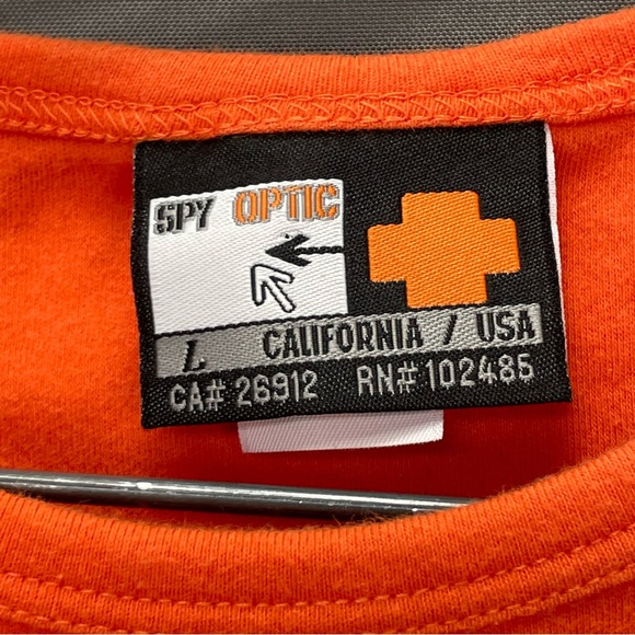 Vintage y2k SPY OPTIC orange glitter t shirt - Picture 4 of 8